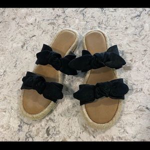 Coconut By Matisse Black Bow Sandals